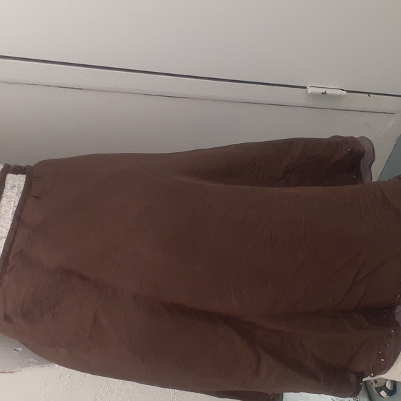 BOHO NEW  Brown Rayon Low Wrap Skirt  NWT one size OS - Picture 5 of 9